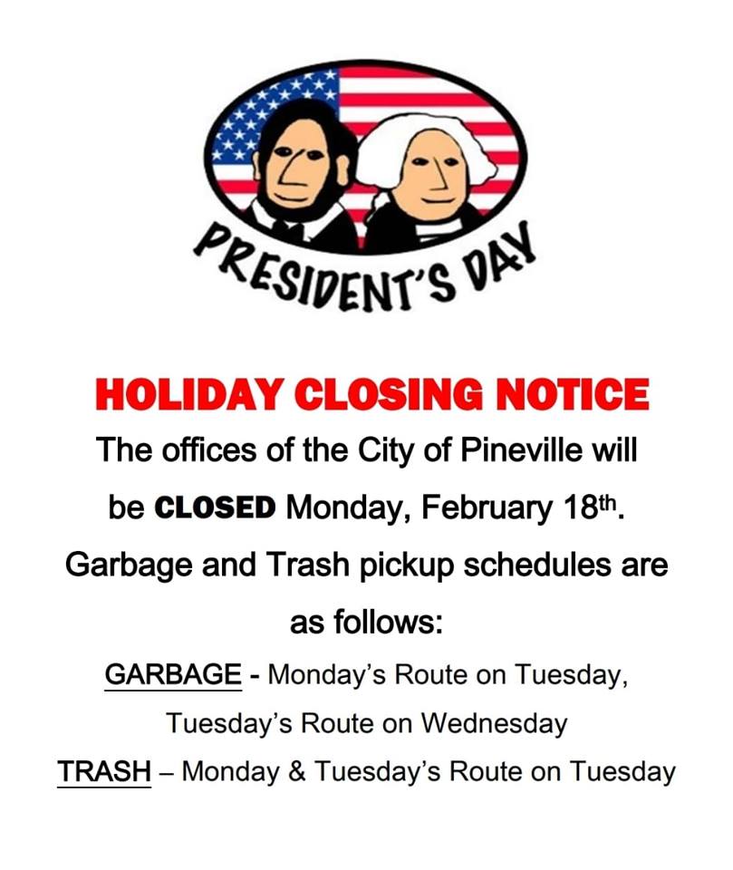2019 President's Day Closure