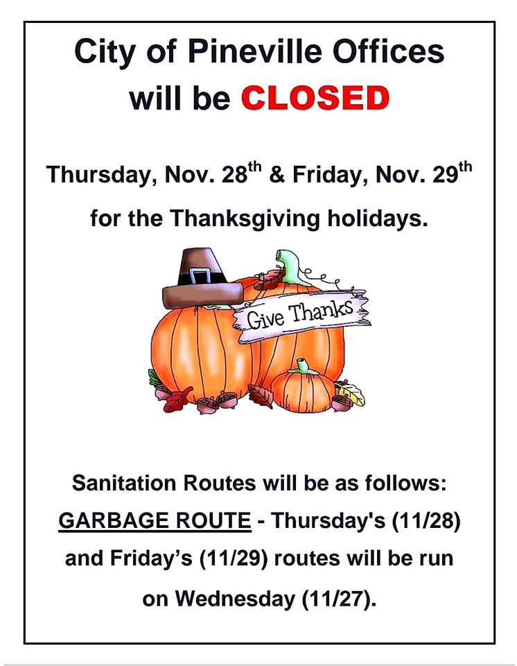 2019 Thanksgiving Closure