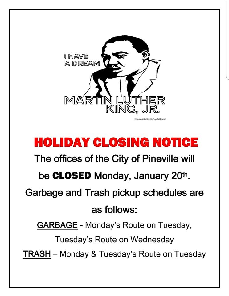 2020 Martin Luther King Day Closure